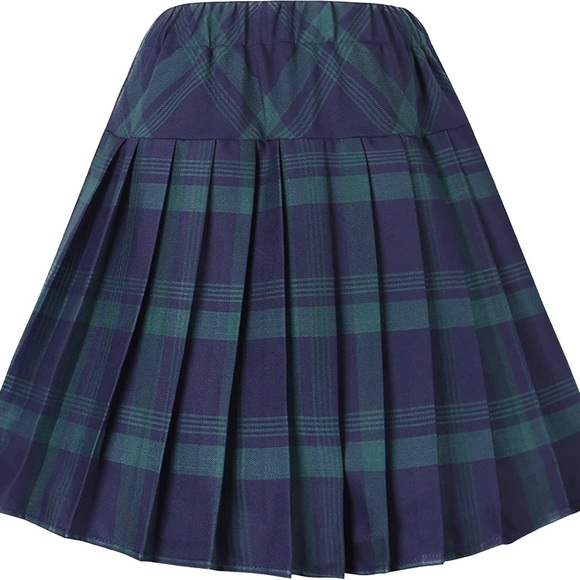 NWOT! Urban CoCo Women's Elastic Waist Plaid Pleated Tartan Skater Mini Skirt - Picture 2 of 6